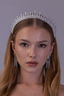 Luxury Bridal Tiara – Silver Zircon Wedding Crown for Bride