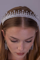 Luxury Bridal Tiara – Silver Zircon Wedding Crown for Bride