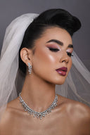Aurevia Bridal Wedding Jewelry Set Teardrop Necklace Earrings Bracelet Ring Luxury Zirconia
