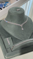 Monaco Bridal Jewelry Set – Rhodium Plated Cubic Zirconia (Diamond Look)