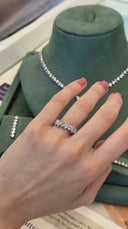 Luxury bridal jewelry set with V shape necklace marquise zircon earrings bracelet and ring