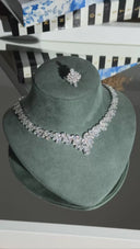 Luxury bridal jewelry set with floral zircon necklace earrings bracelet and ring