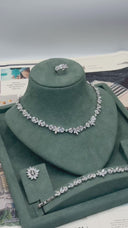 Celestara Luxury Bridal Jewelry Set – Swarovski Zirconia Wedding Necklace Earrings Bracelet Ring