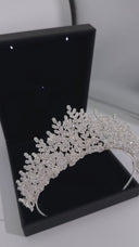 Aurora Luxury Bridal Tiara – Crystal Wedding Crown with Pear Cut Stones