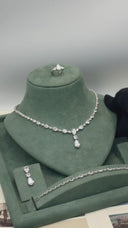Siena bridal wedding jewelry set with teardrop zirconia necklace earrings bracelet and ring