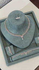Velin Bridal Wedding Jewelry Set Teardrop Necklace Earrings Bracelet Ring Elegant Bridal Jewelry Set