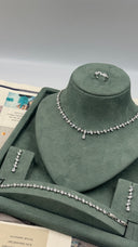 Ultra delicate bridal jewelry set with fine teardrop zircon necklace