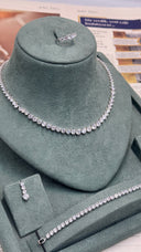 Sorrento Bridal Wedding Jewelry Set – Round Cut Tennis Necklace Earrings Bracelet Ring