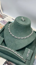 Elegant pearl wedding necklace set with matching earrings and bracelet bridal accessories