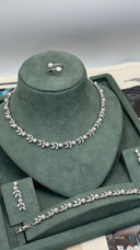 Bridal pearl earrings and bracelet matching wedding jewelry set