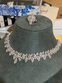 close up velmora swarovski zirconia bridal necklace